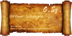 Offner Szixtusz névjegykártya